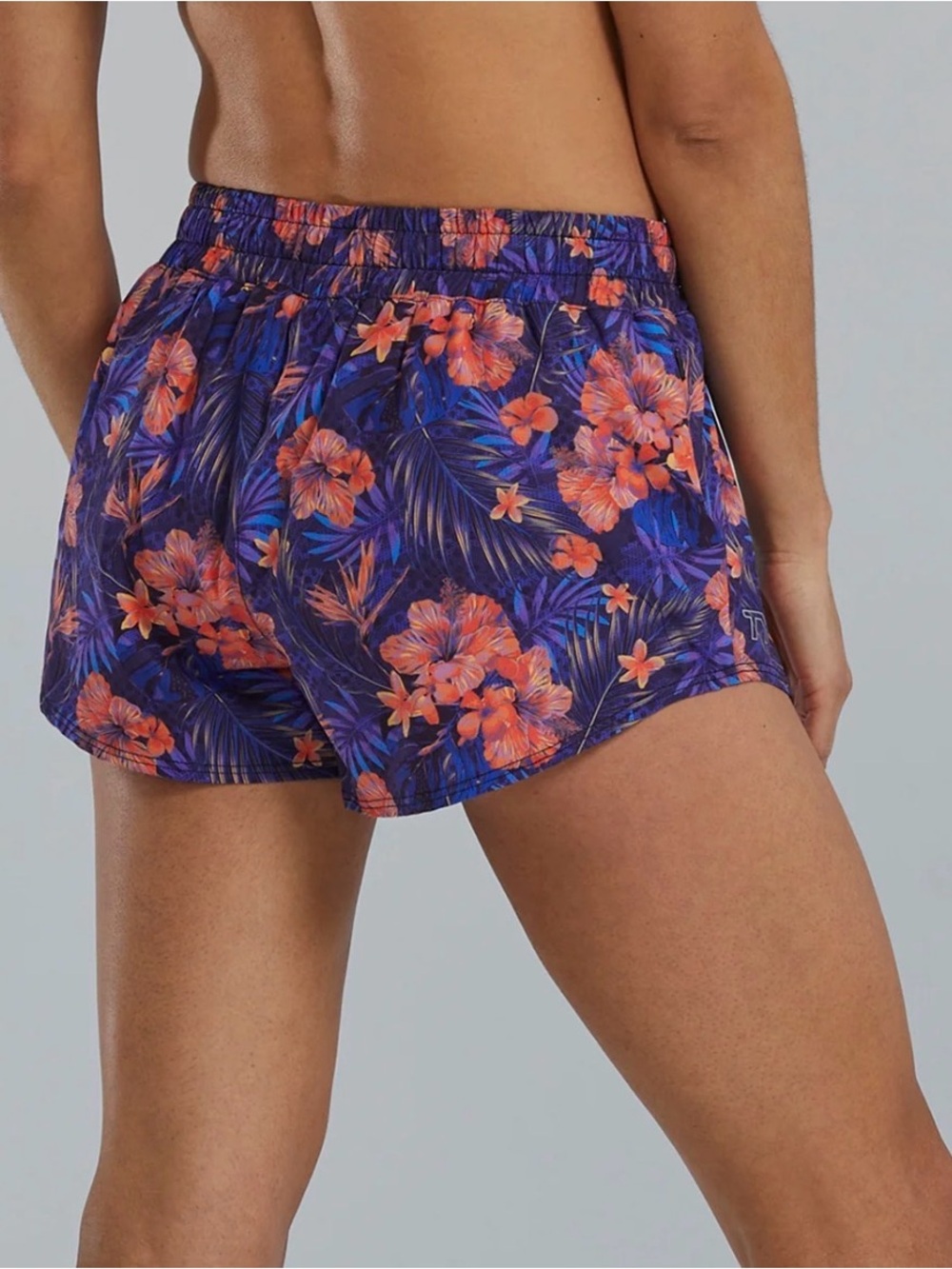 TYR Dania Women Pace Running Short Medium Purple Orange Tropical Floral